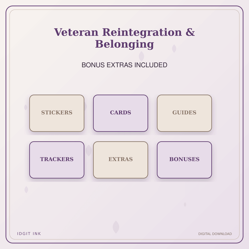 Idgit Ink Veteran Reintegration & Belonging deluxe journal and planner bundle — included digital stickers and cards