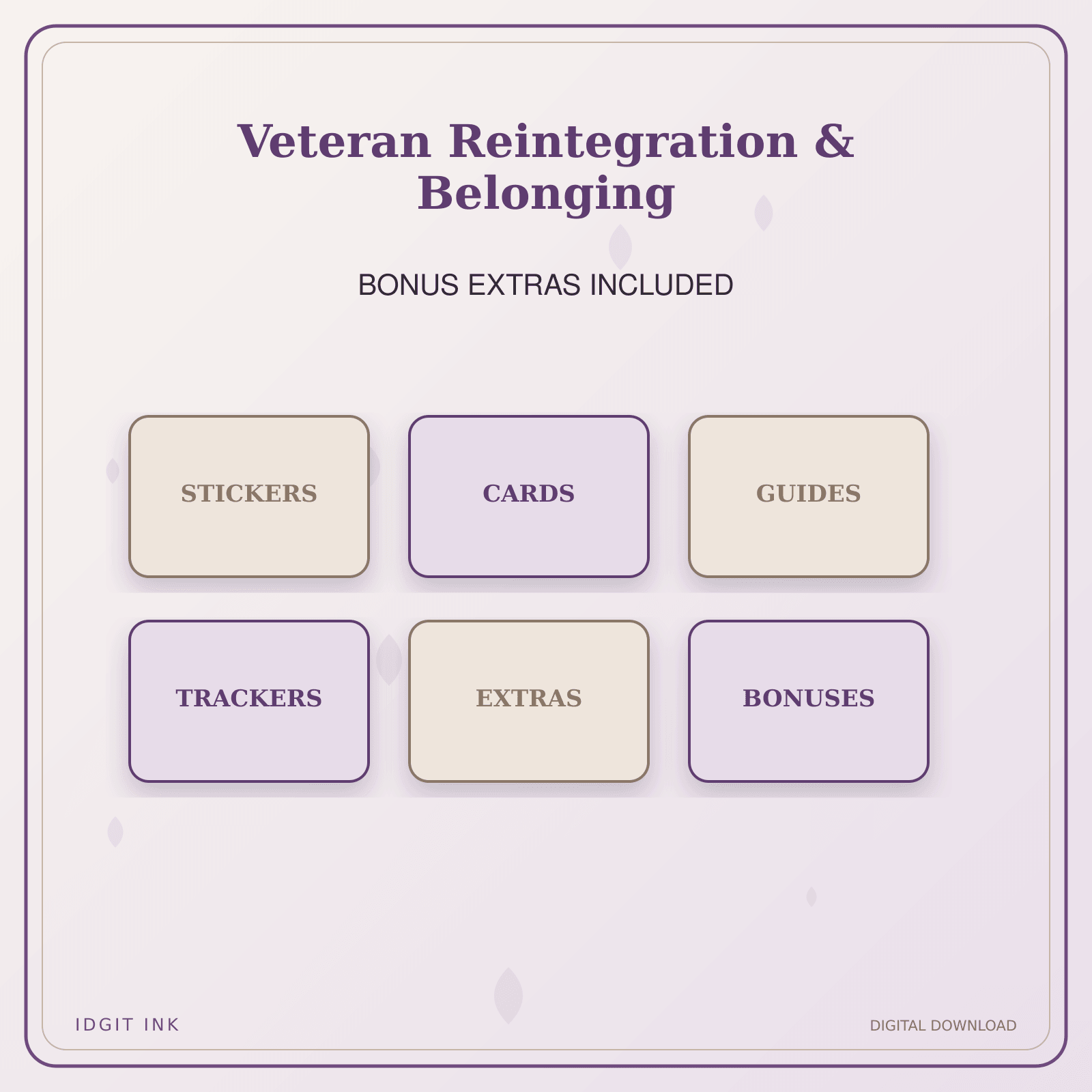 Idgit Ink Veteran Reintegration & Belonging deluxe journal and planner bundle — included digital stickers and cards