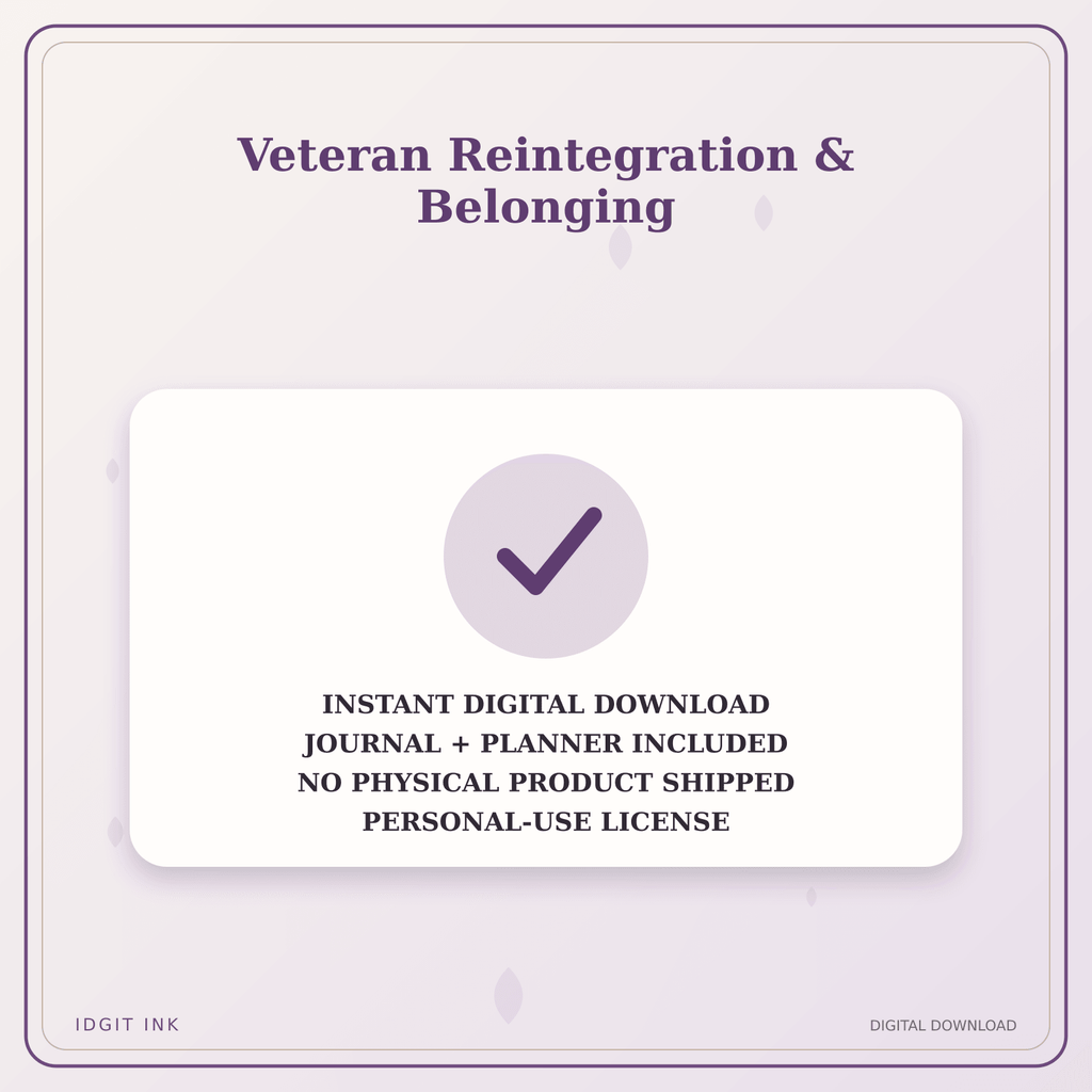 Idgit Ink Veteran Reintegration & Belonging deluxe journal and planner bundle — instant download and no physical product notice
