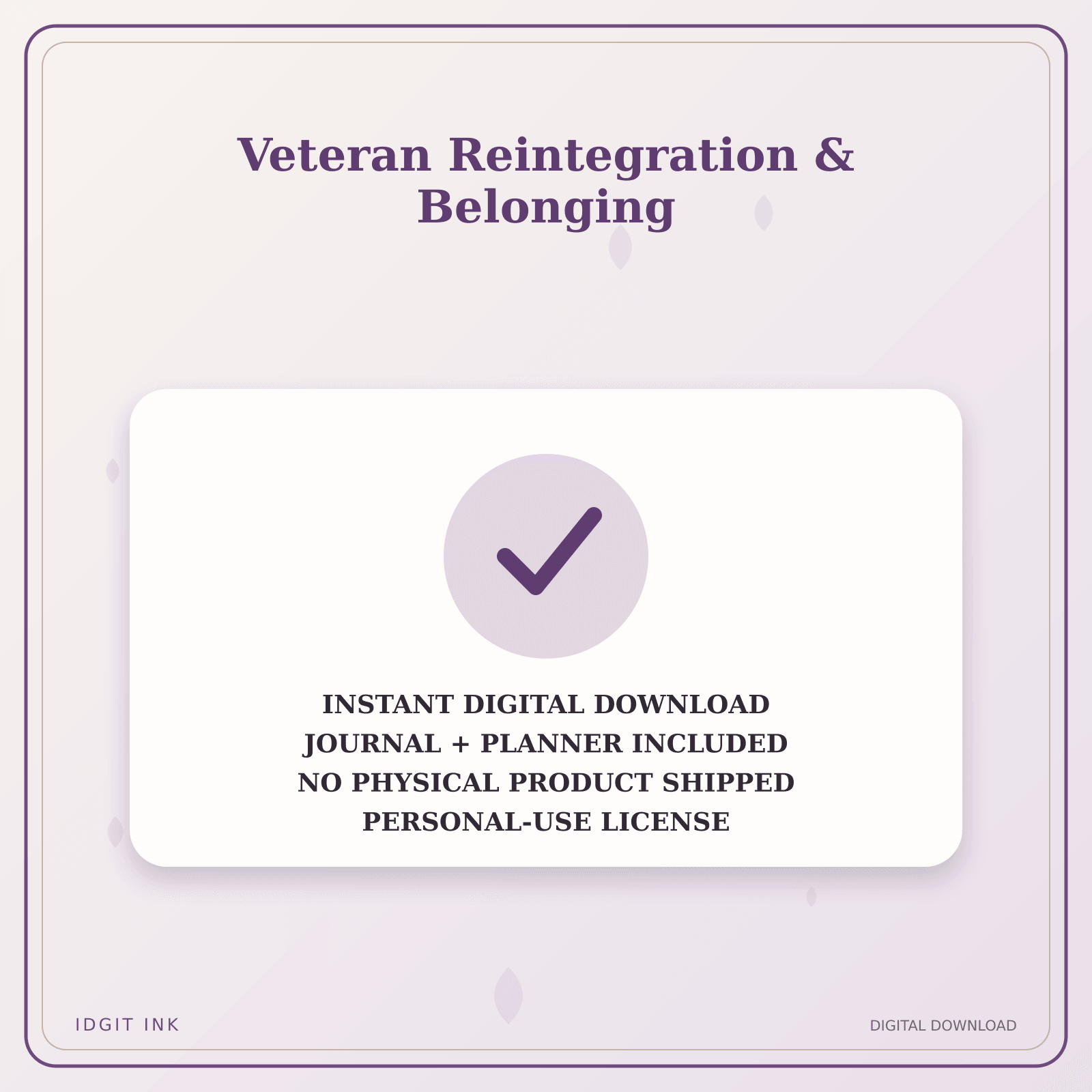 Idgit Ink Veteran Reintegration & Belonging deluxe journal and planner bundle — instant download and no physical product notice