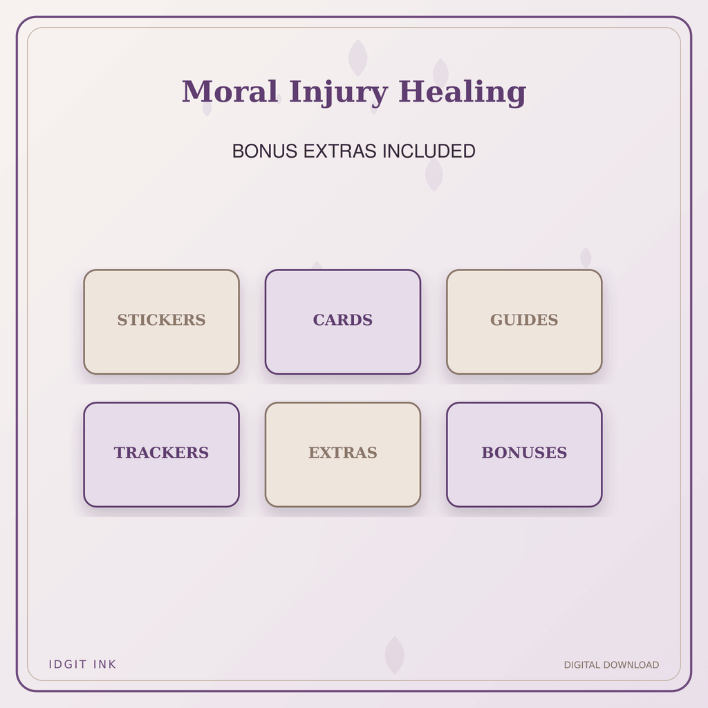 Idgit Ink Moral Injury Healing deluxe journal and planner bundle — included digital stickers and cards