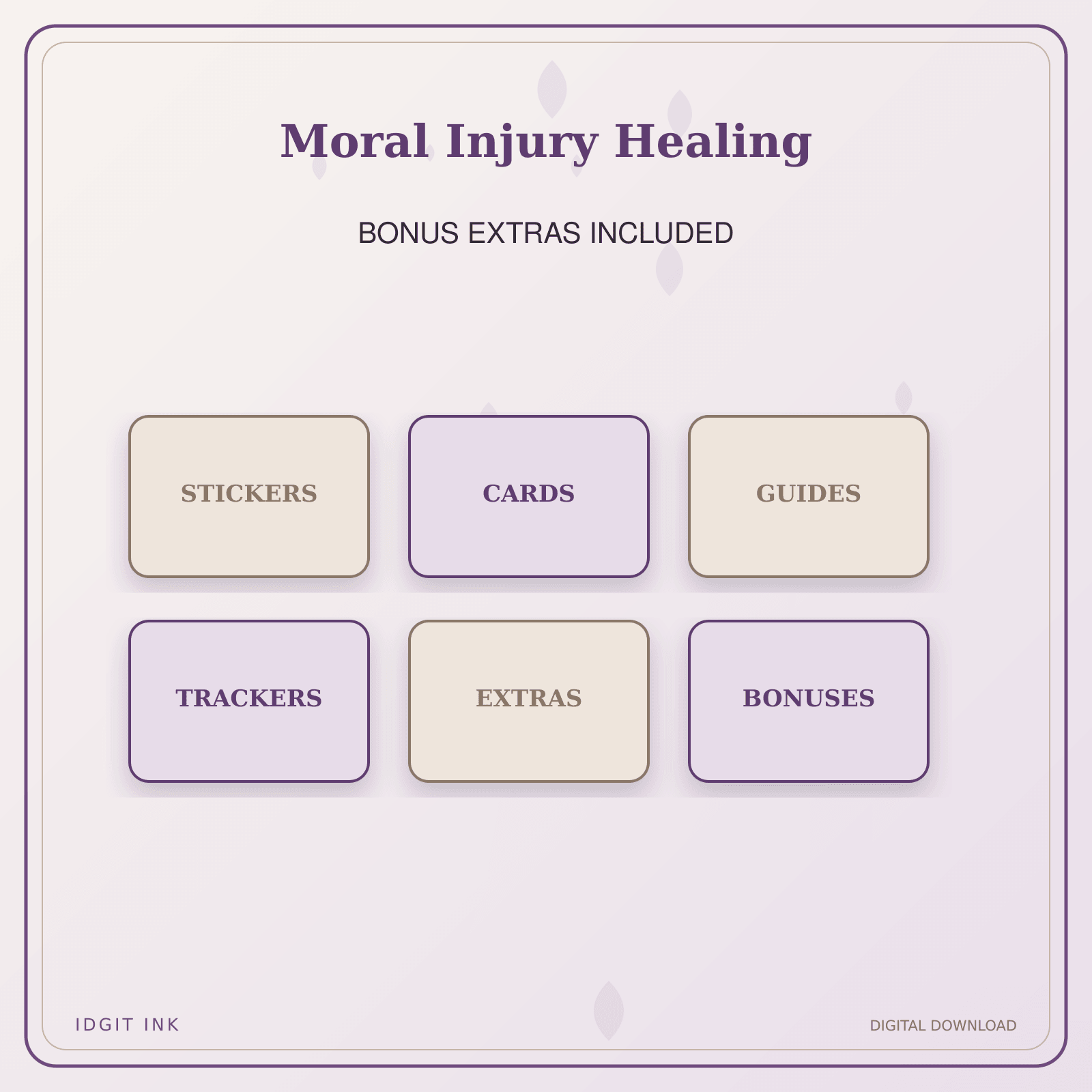 Idgit Ink Moral Injury Healing deluxe journal and planner bundle — included digital stickers and cards