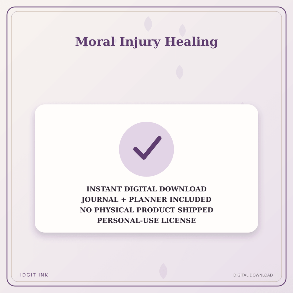 Idgit Ink Moral Injury Healing deluxe journal and planner bundle — instant download and no physical product notice