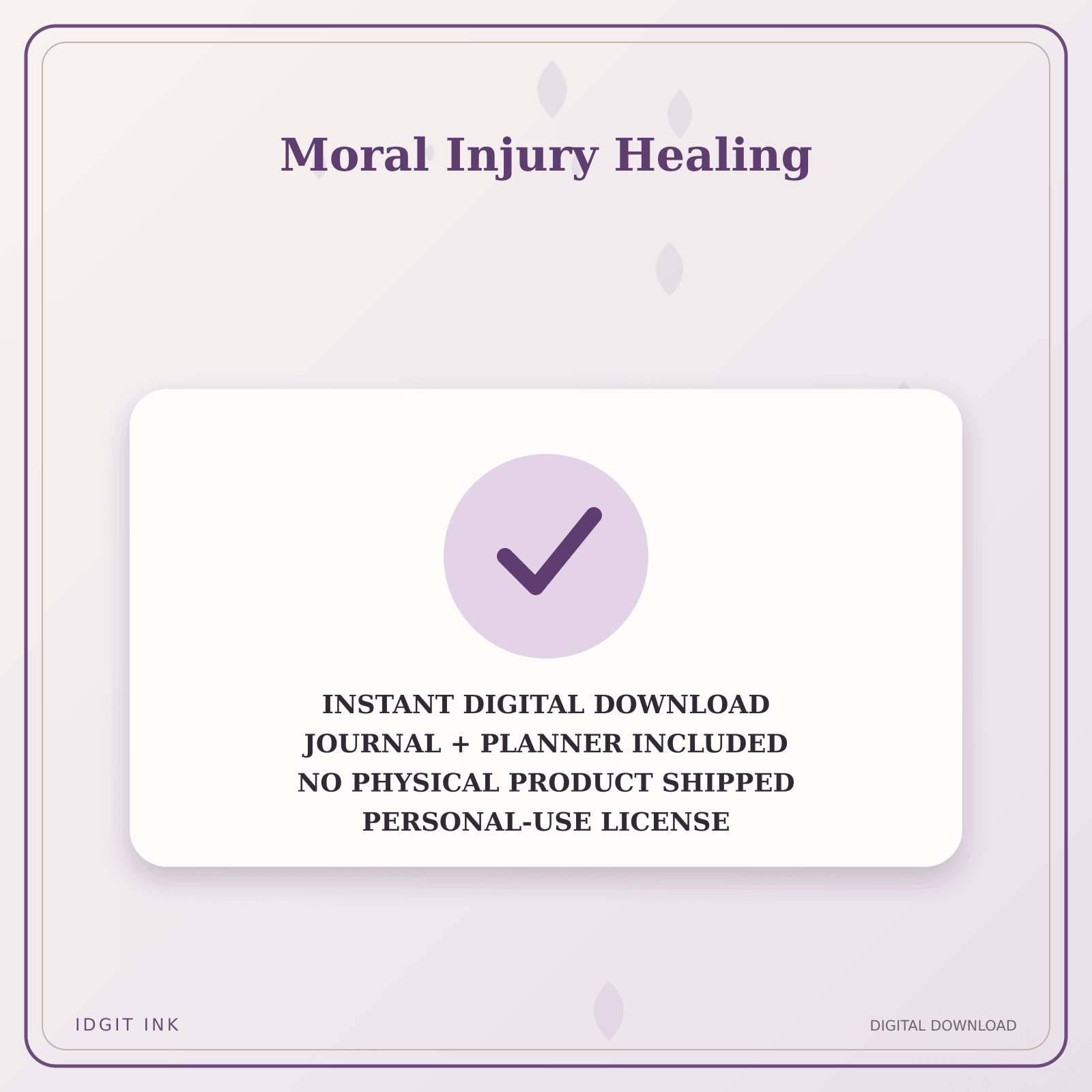 Idgit Ink Moral Injury Healing deluxe journal and planner bundle — instant download and no physical product notice