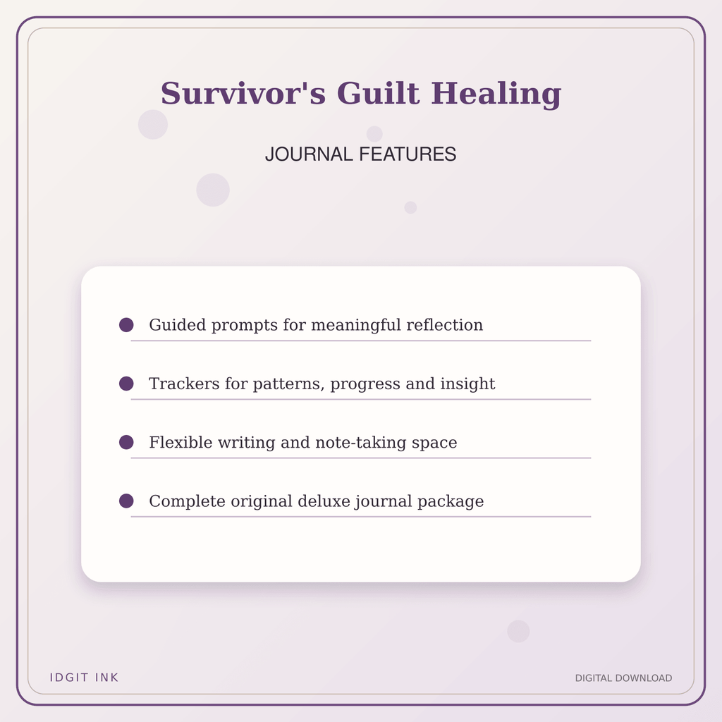 Idgit Ink Survivor's Guilt Healing deluxe journal and planner bundle — journal prompts and reflection features