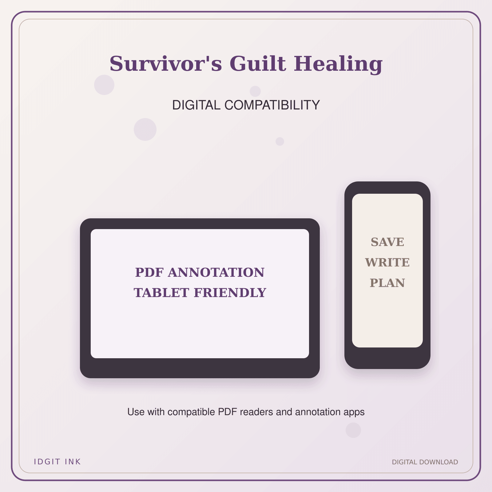 Idgit Ink Survivor's Guilt Healing deluxe journal and planner bundle — tablet and pdf annotation compatibility