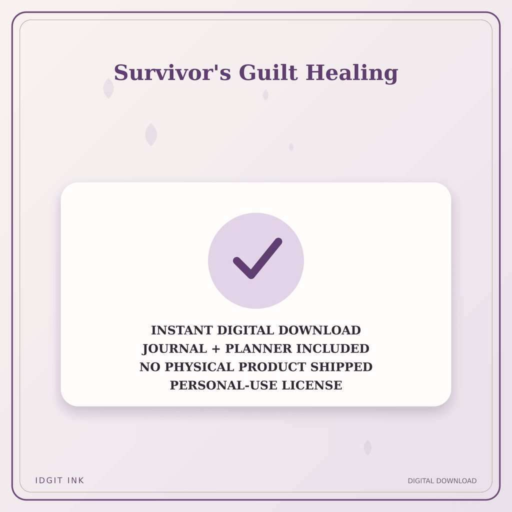 Idgit Ink Survivor's Guilt Healing deluxe journal and planner bundle — instant download and no physical product notice