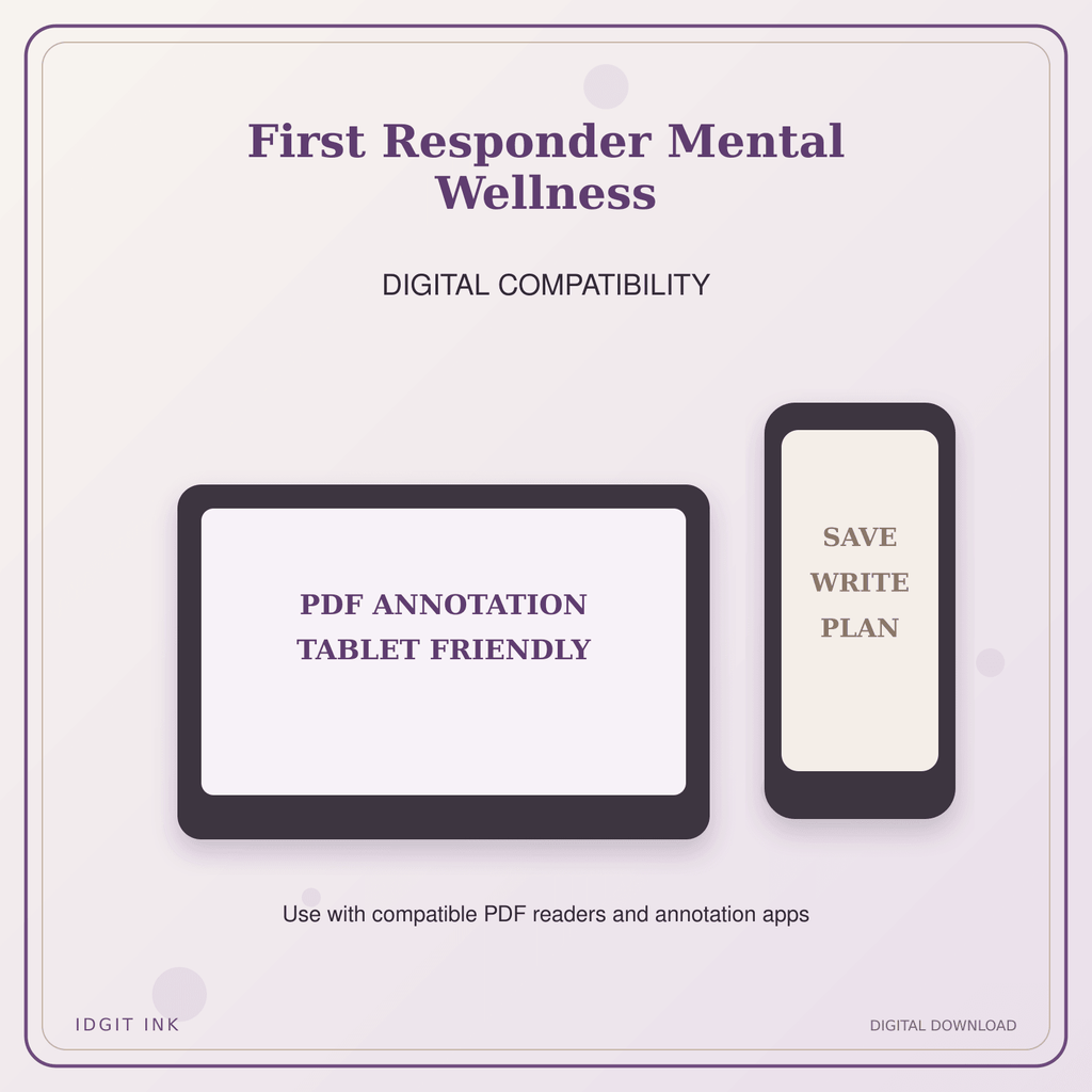 Idgit Ink First Responder Mental Wellness deluxe journal and planner bundle — tablet and pdf annotation compatibility