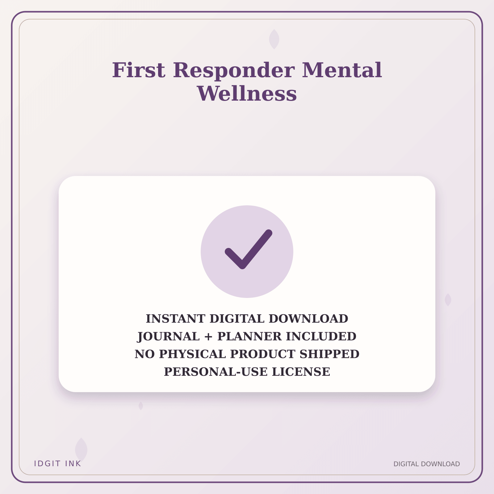Idgit Ink First Responder Mental Wellness deluxe journal and planner bundle — instant download and no physical product notice
