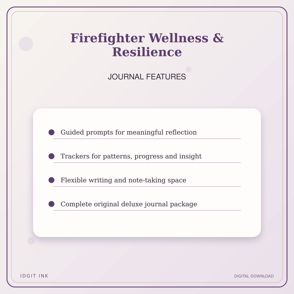 Idgit Ink Firefighter Wellness & Resilience deluxe journal and planner bundle — journal prompts and reflection features