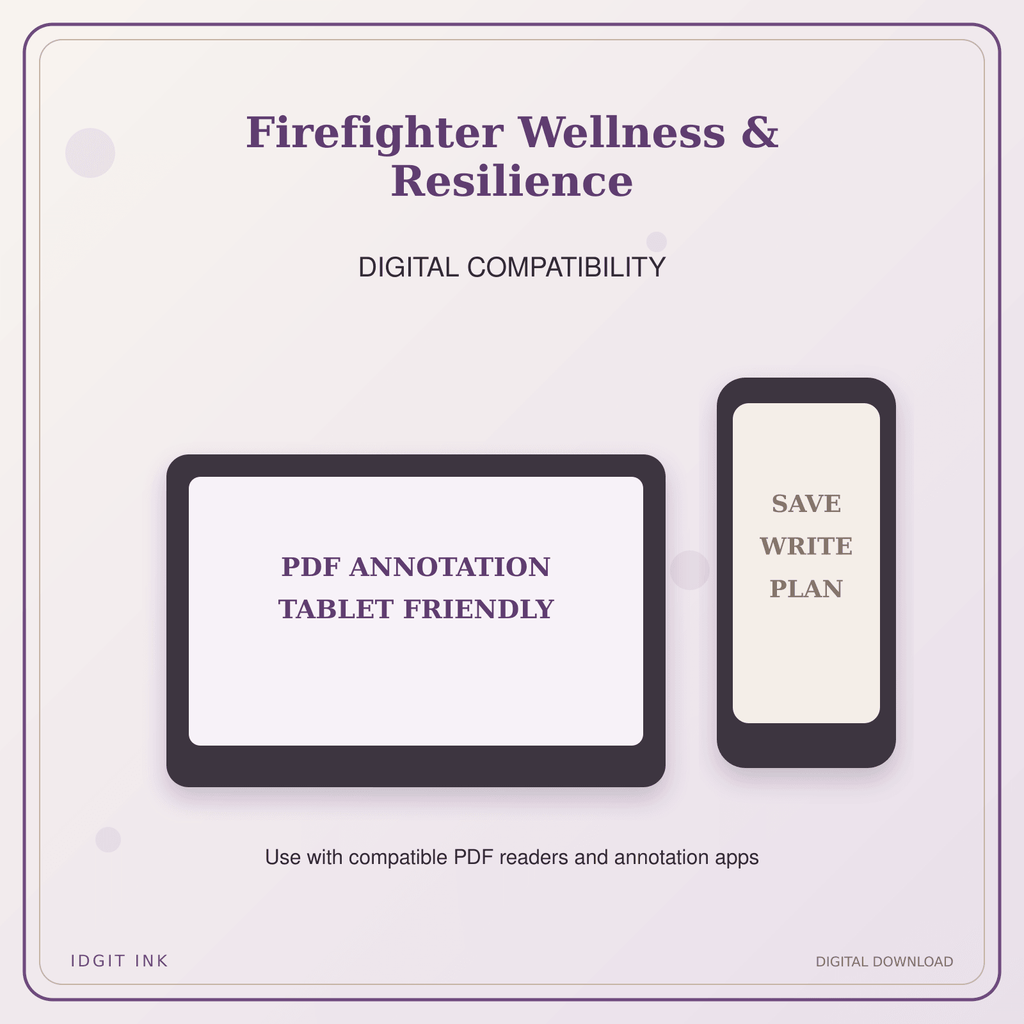 Idgit Ink Firefighter Wellness & Resilience deluxe journal and planner bundle — tablet and pdf annotation compatibility