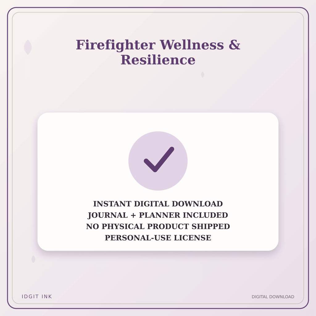 Idgit Ink Firefighter Wellness & Resilience deluxe journal and planner bundle — instant download and no physical product notice