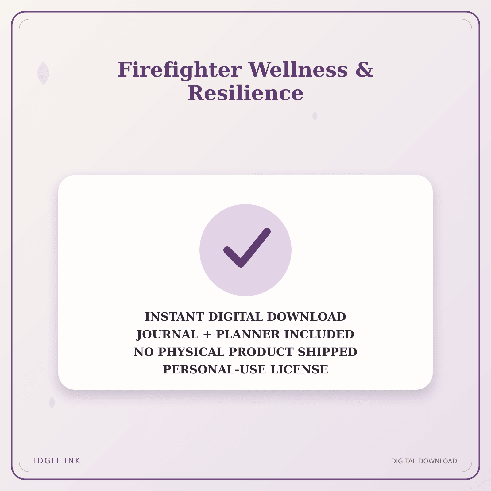 Idgit Ink Firefighter Wellness & Resilience deluxe journal and planner bundle — instant download and no physical product notice