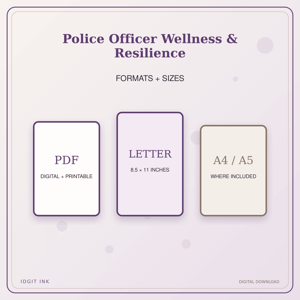 Idgit Ink Police Officer Wellness & Resilience deluxe journal and planner bundle — digital formats and available page sizes