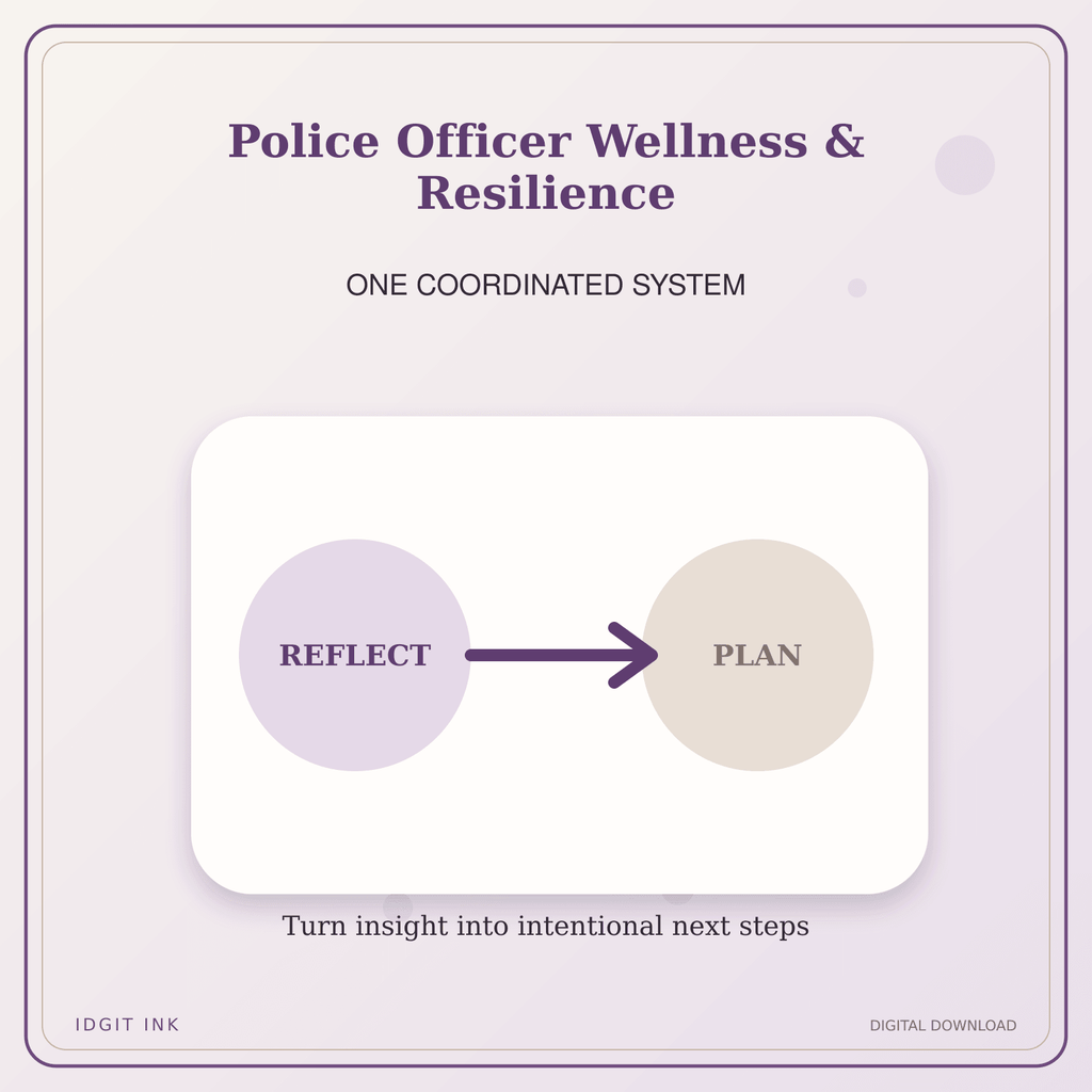 Idgit Ink Police Officer Wellness & Resilience deluxe journal and planner bundle — topic-specific benefits and use cases