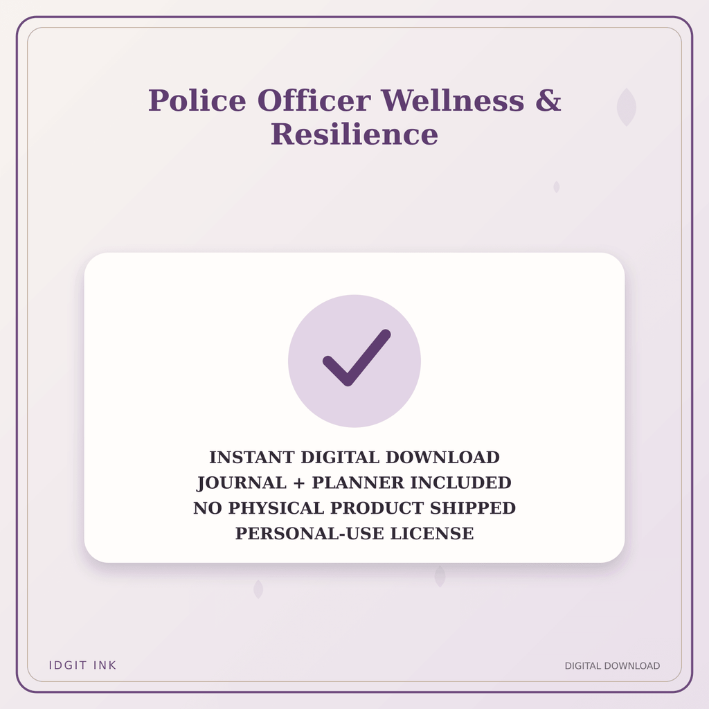 Idgit Ink Police Officer Wellness & Resilience deluxe journal and planner bundle — instant download and no physical product notice