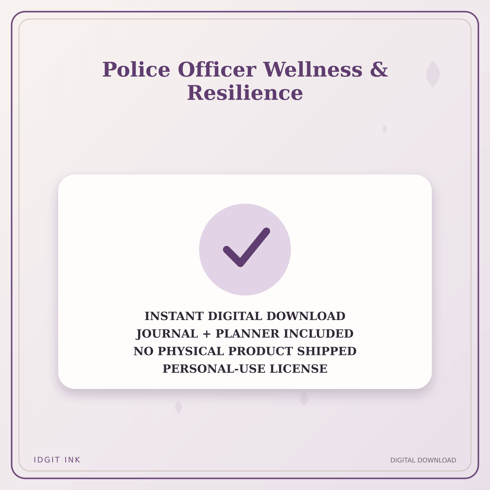 Idgit Ink Police Officer Wellness & Resilience deluxe journal and planner bundle — instant download and no physical product notice