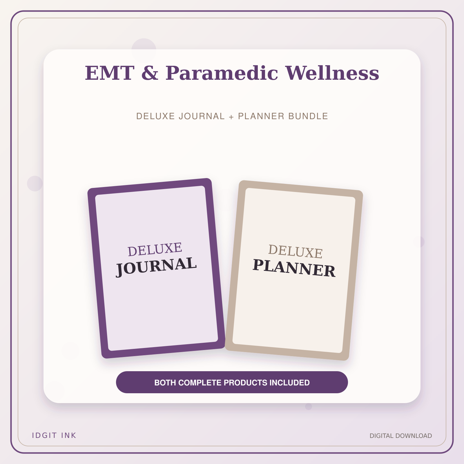 Idgit Ink EMT & Paramedic Wellness deluxe journal and planner bundle — primary bundle cover showing both deluxe products