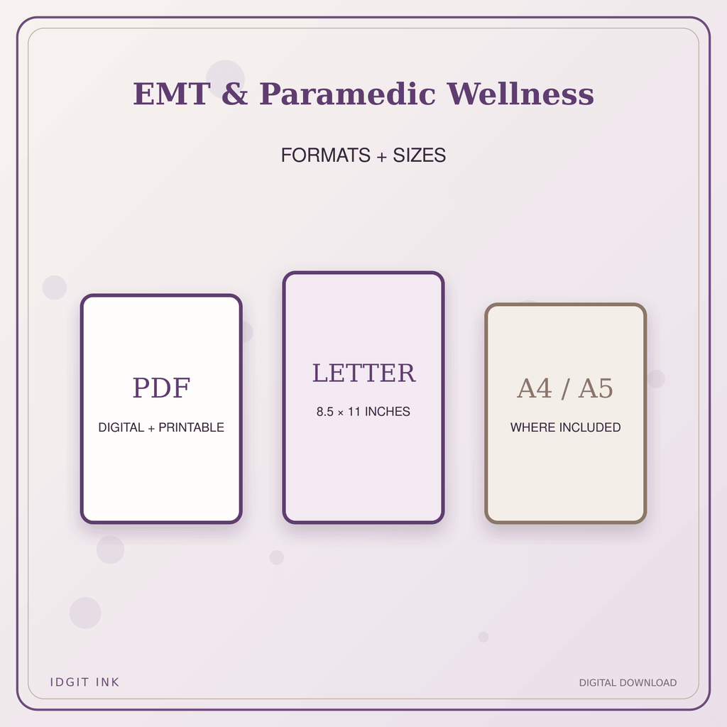 Idgit Ink EMT & Paramedic Wellness deluxe journal and planner bundle — digital formats and available page sizes