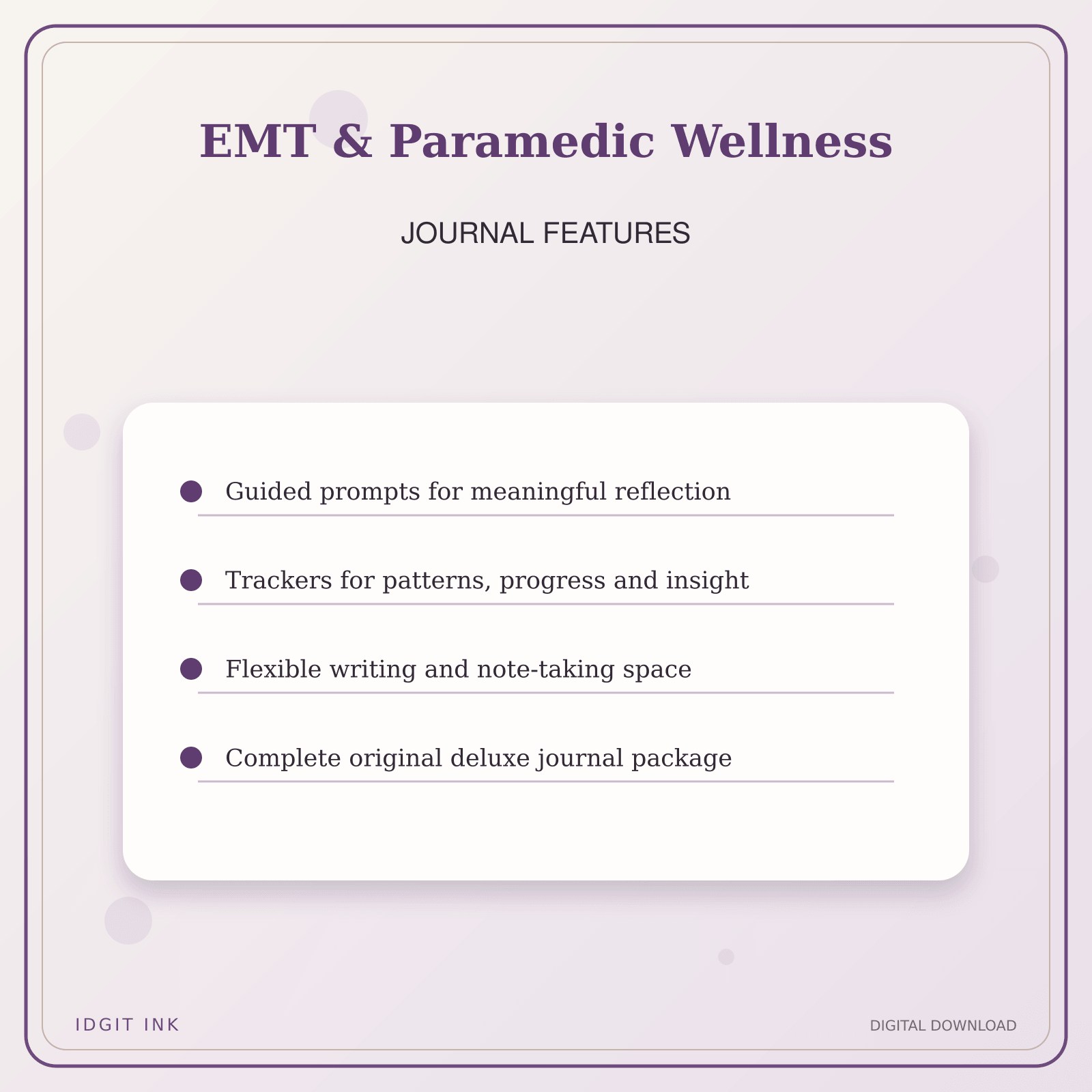 Idgit Ink EMT & Paramedic Wellness deluxe journal and planner bundle — journal prompts and reflection features