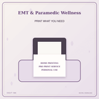 Idgit Ink EMT & Paramedic Wellness deluxe journal and planner bundle — home and professional printing information