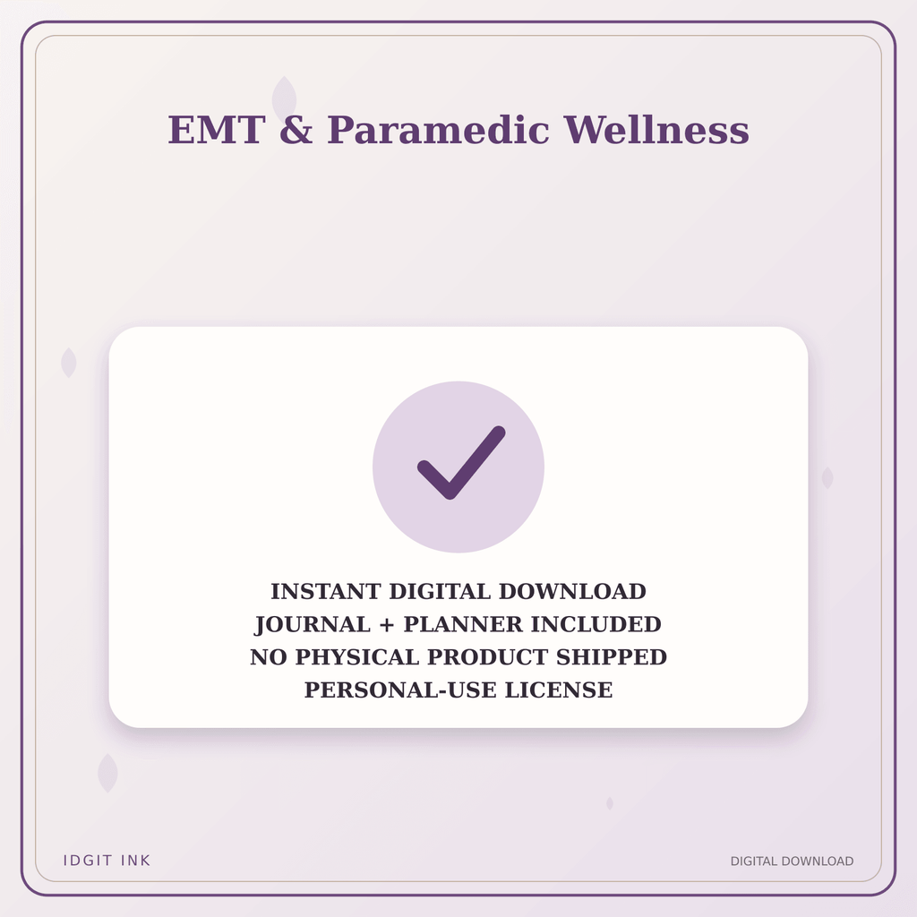 Idgit Ink EMT & Paramedic Wellness deluxe journal and planner bundle — instant download and no physical product notice