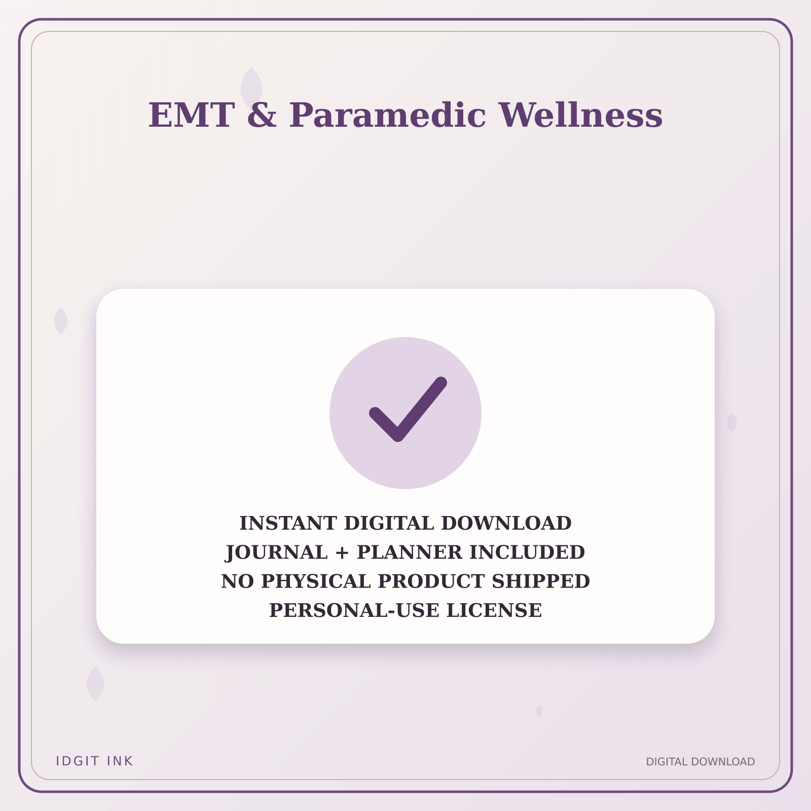 Idgit Ink EMT & Paramedic Wellness deluxe journal and planner bundle — instant download and no physical product notice