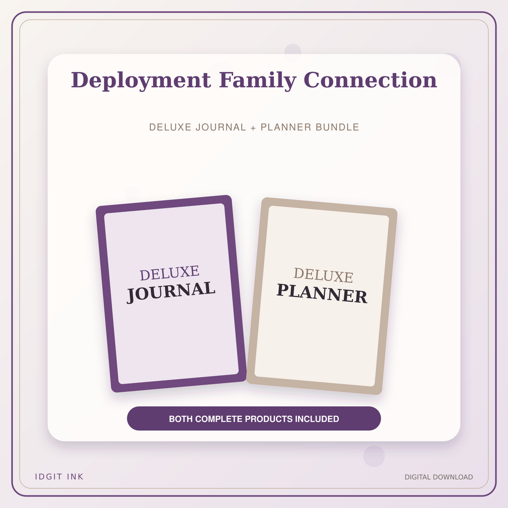 Idgit Ink Deployment Family Connection deluxe journal and planner bundle — primary bundle cover showing both deluxe products