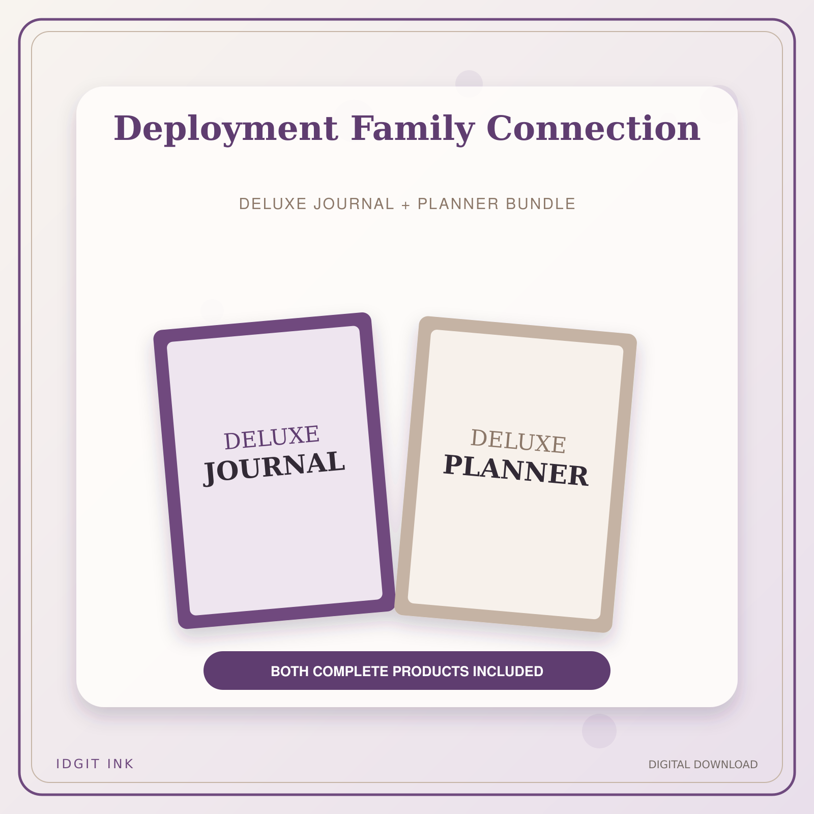 Idgit Ink Deployment Family Connection deluxe journal and planner bundle — primary bundle cover showing both deluxe products