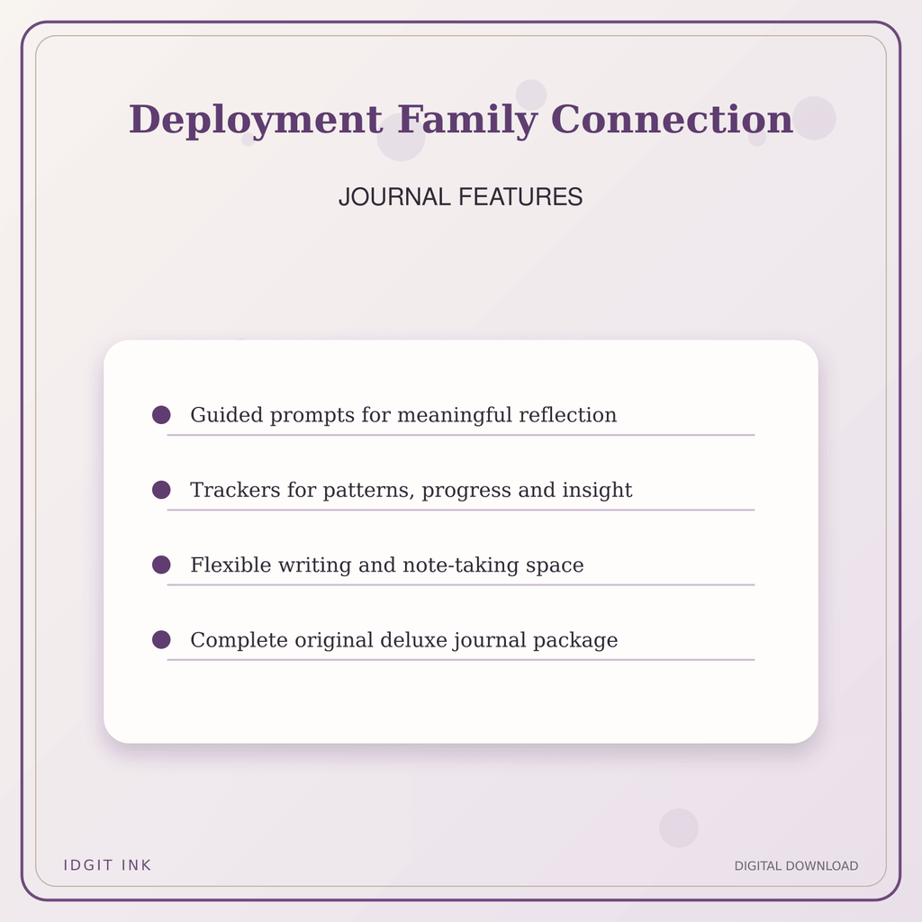 Idgit Ink Deployment Family Connection deluxe journal and planner bundle — journal prompts and reflection features