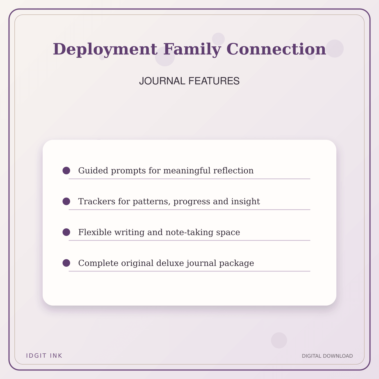 Idgit Ink Deployment Family Connection deluxe journal and planner bundle — journal prompts and reflection features