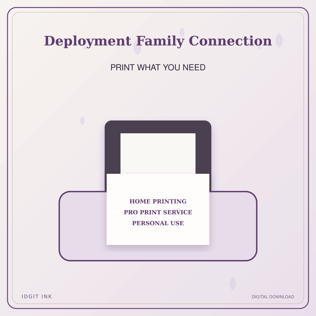 Idgit Ink Deployment Family Connection deluxe journal and planner bundle — home and professional printing information