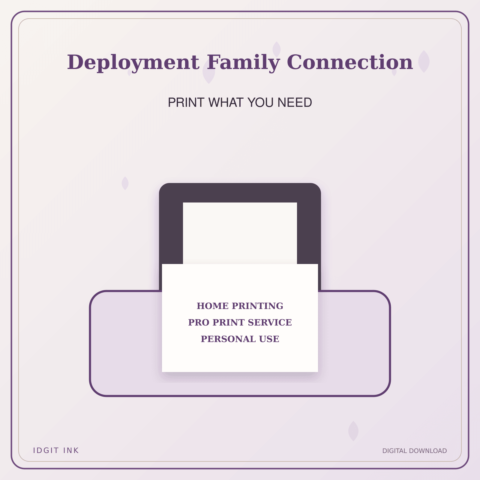 Idgit Ink Deployment Family Connection deluxe journal and planner bundle — home and professional printing information