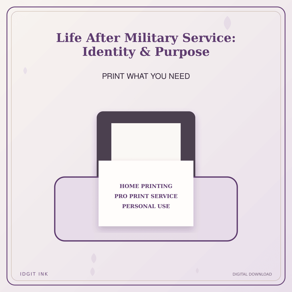 Idgit Ink Life After Military Service: Identity & Purpose deluxe journal and planner bundle — home and professional printing information
