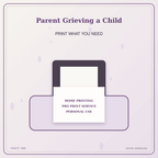 Idgit Ink Parent Grieving a Child deluxe journal and planner bundle — home and professional printing information