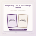 Idgit Ink Pregnancy Loss & Miscarriage Healing deluxe journal and planner bundle — primary bundle cover showing both deluxe products