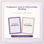 Idgit Ink Pregnancy Loss & Miscarriage Healing deluxe journal and planner bundle — primary bundle cover showing both deluxe products