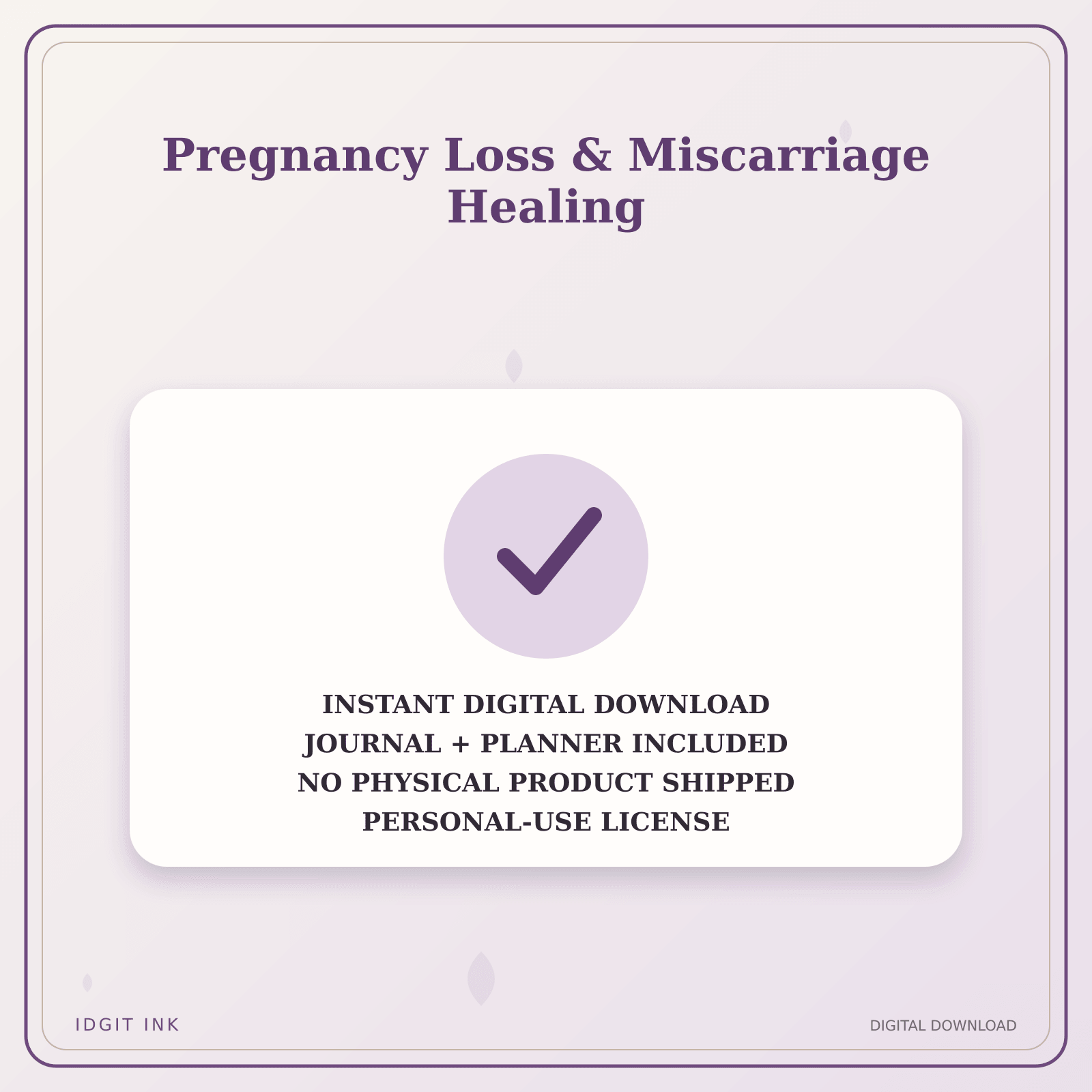Idgit Ink Pregnancy Loss & Miscarriage Healing deluxe journal and planner bundle — instant download and no physical product notice