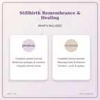 Idgit Ink Stillbirth Remembrance & Healing deluxe journal and planner bundle — complete journal and planner bundle contents