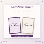 Idgit Ink NICU Parent Journey deluxe journal and planner bundle — primary bundle cover showing both deluxe products