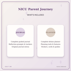 Idgit Ink NICU Parent Journey deluxe journal and planner bundle — complete journal and planner bundle contents