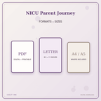 Idgit Ink NICU Parent Journey deluxe journal and planner bundle — digital formats and available page sizes
