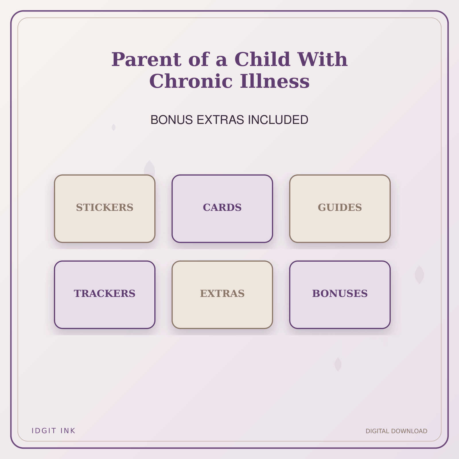 Idgit Ink Parent of a Child With Chronic Illness deluxe journal and planner bundle — included digital stickers and cards