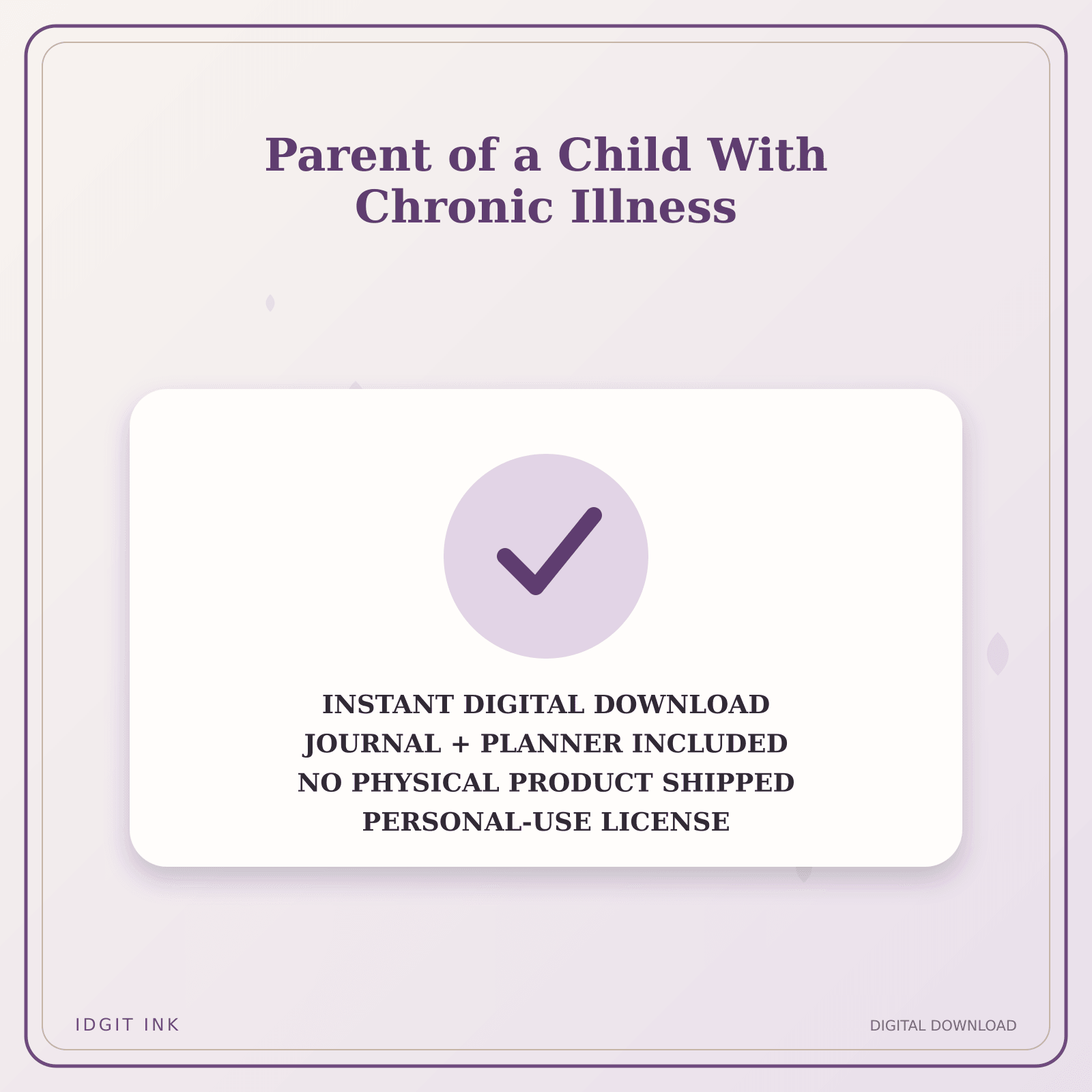 Idgit Ink Parent of a Child With Chronic Illness deluxe journal and planner bundle — instant download and no physical product notice