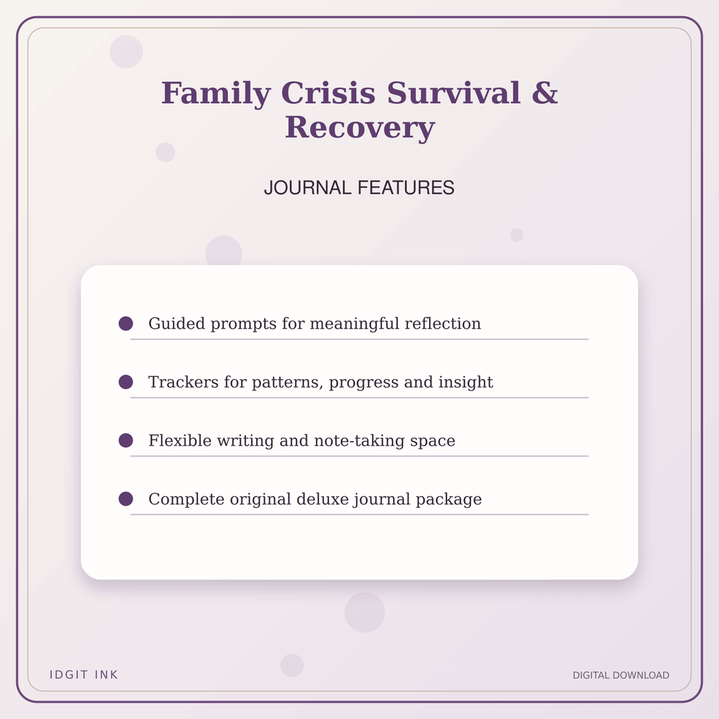 Idgit Ink Family Crisis Survival & Recovery deluxe journal and planner bundle — journal prompts and reflection features