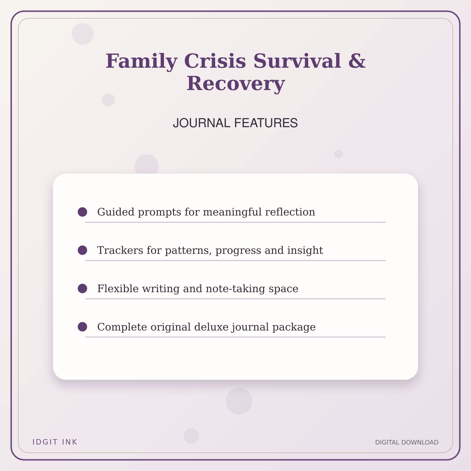 Idgit Ink Family Crisis Survival & Recovery deluxe journal and planner bundle — journal prompts and reflection features