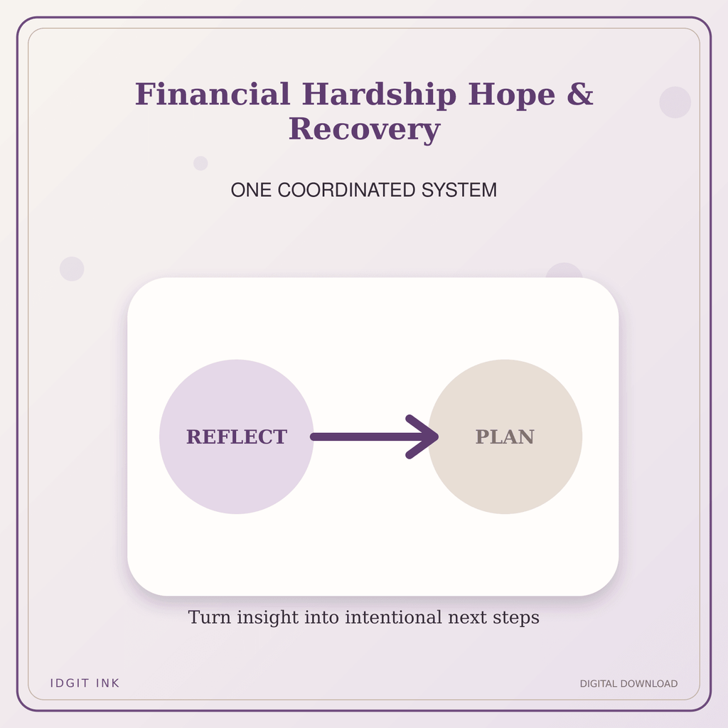 Idgit Ink Financial Hardship Hope & Recovery deluxe journal and planner bundle — topic-specific benefits and use cases