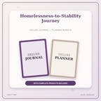 Idgit Ink Homelessness-to-Stability Journey deluxe journal and planner bundle — primary bundle cover showing both deluxe products