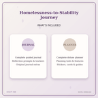 Idgit Ink Homelessness-to-Stability Journey deluxe journal and planner bundle — complete journal and planner bundle contents