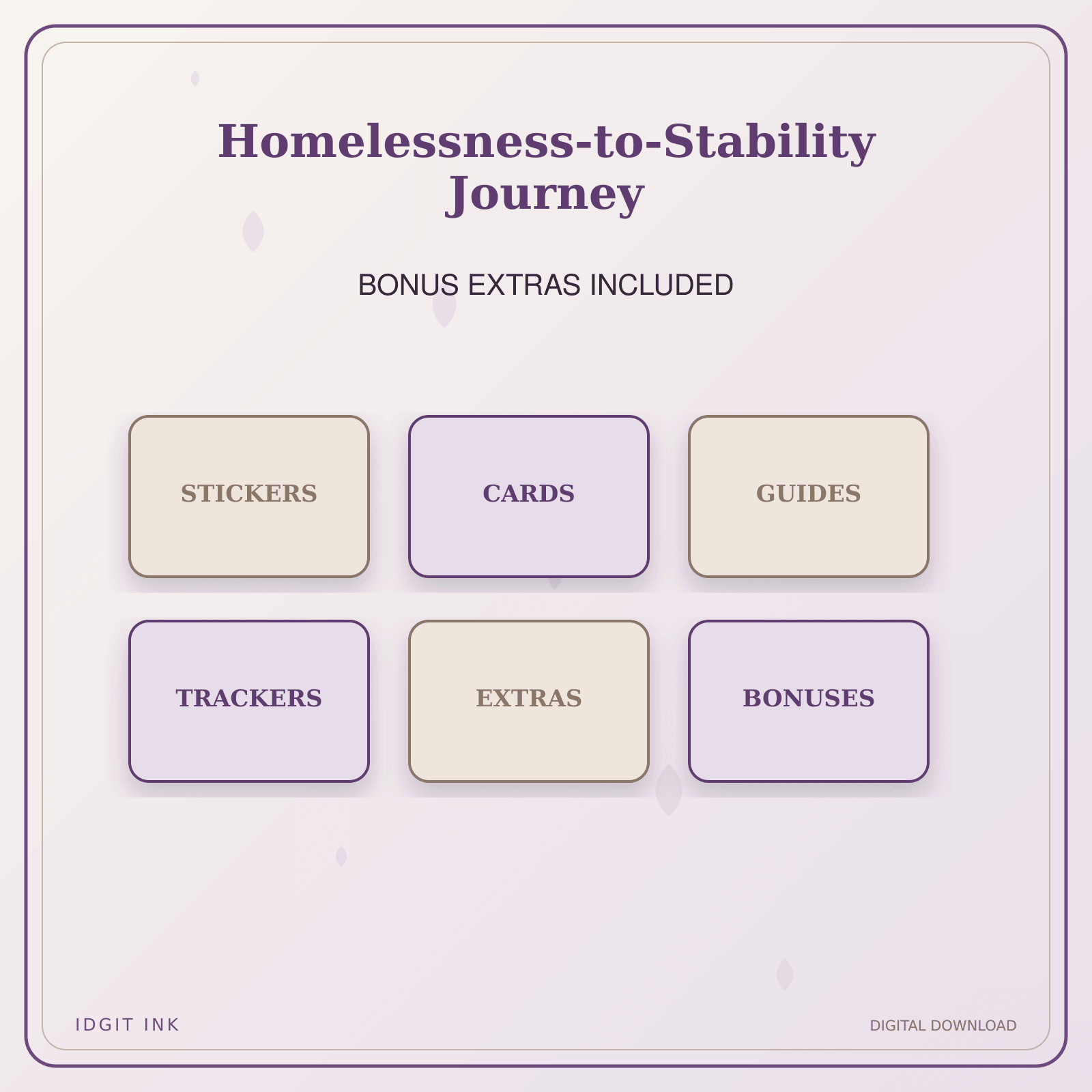 Idgit Ink Homelessness-to-Stability Journey deluxe journal and planner bundle — included digital stickers and cards